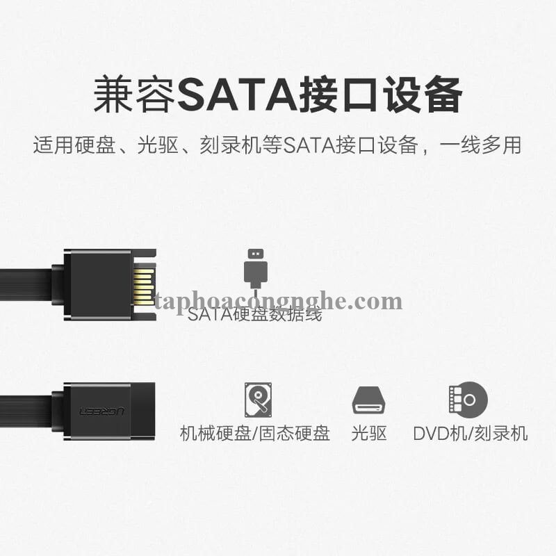 Ugreen 50399 0.5M màu Đen Cáp truyền dữ liệu SATA 3.0 cao cấp US217 30050399